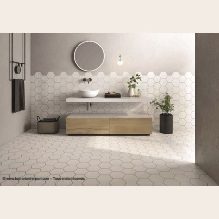 Bati-Orient Hexagonaux Matt 14x16 cm blanc salle de bains